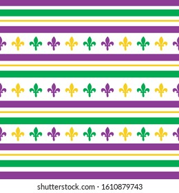 Mardi gras striped seamless pattern. Vector background for textile.