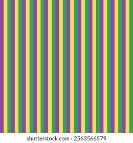 Mardi Gras striped seamless pattern, gold, green and violet background, vector illustration