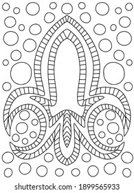 Mardi Gras stylized lily flower coloring page for kids and adults stock vector illustration. Fleur de lys detailed symmetry black outline isolated on white. Traditional  Mardi Gras symbol colouring 