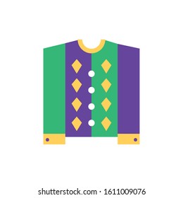 Mardi gras sweater design, Party carnival decoration celebration festival holiday fun new orleans and traditional theme Vector illustration