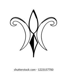 Mardi gras symbol. Fleur de lys outline. Vector illustration design