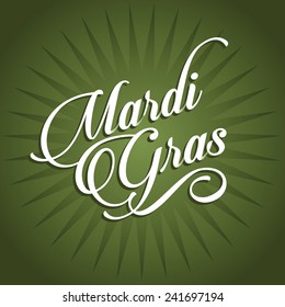 Mardi Gras text burst EPS 10 vector stock illustration