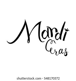 Mardi Gras text Lettering with jester hat