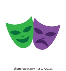 mardi gras theater faces celebration masks vector illustration design