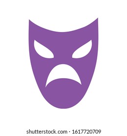 mardi gras theater mask icon vector illustration design
