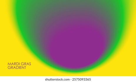 Mardi Gras theme gradient. Blurred vibrant fluid stain. Abstract background with bright color gradient shape for Fat Tuesday creative graphic design. Vector illustration.