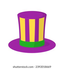 Mardi gras top hat vector illustration on a white background