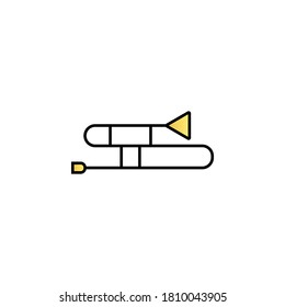 Mardi gras, trombone color gradient vector icon
