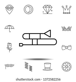 Mardi gras, trombone icon. Simple thin line, outline vector element of Mardi Gras icons set for UI and UX, website or mobile application