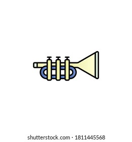 Mardi gras, trumpet color gradient vector icon