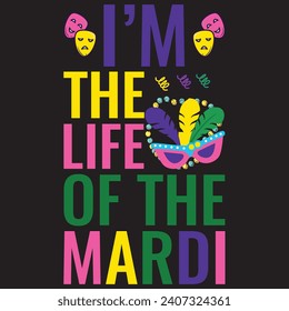 MARDI GRAS T-SHIRT DESIGN BEAUTIFUL VECTOR