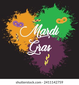 MARDI GRAS T-SHIRT DESIGN , BEAUTIFUL VECTOR