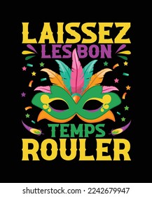 Mardi Gras T-shirt Design, laissez les bon temps rouler