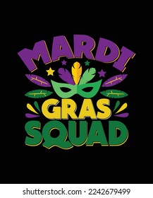 Mardi Gras T-shirt Design, Mardi Gras Squad