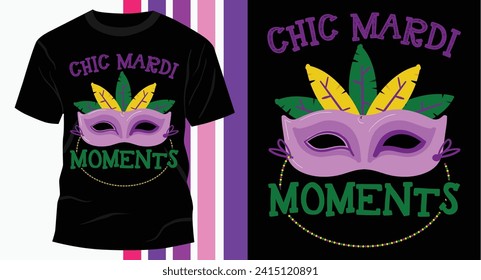 Mardi Gras typography for t shirt design