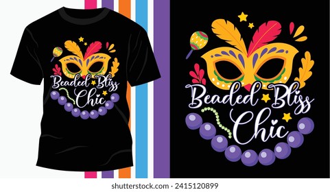Mardi Gras typography for t shirt design