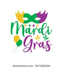 Mardi gras Typografie und Vektorgrafik-T-Shirt-Design