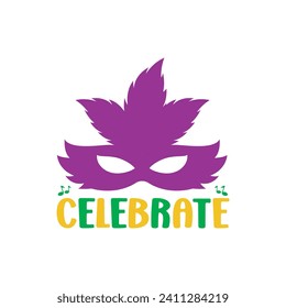 Mardi gras Typografie und Vektorgrafik-T-Shirt-Design