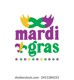 Mardi gras Typografie und Vektorgrafik-T-Shirt-Design