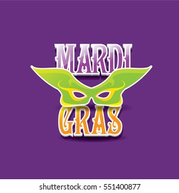 mardi gras vector background with mask and text.vector  mardi gras label or icon design template