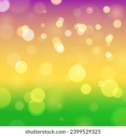 Mardi Gras vector gradient background with bokeh