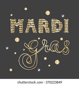 Mardi gras. Vector hand lettering. greeting card Mardi gras.
