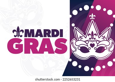Mardi Gras. Vector illustration. Holiday poster