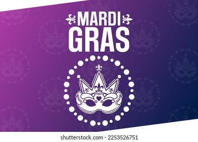 Mardi Gras. Ilustración vectorial. Afiche de vacaciones