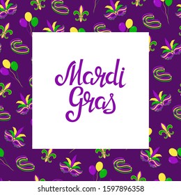 Mardi Gras, vector illustration. Template for greeting card, banner, poster