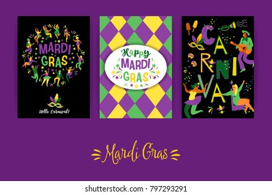Mardi Gras. Vector templates  for carnival concept and other users