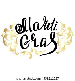Mardi Gras vintage lettering background. Vector illustration With Lettering Composition