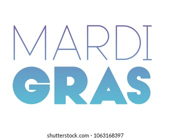 mardi grass calligraphy postcard