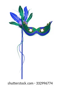 Mardi Grass Mask Isolated on White