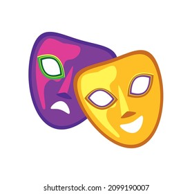 Mardi Grass Masks Icon Vector