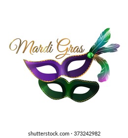 Mardi Grast postcard in vector.