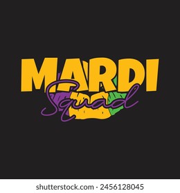 Mardi squad funny vector design