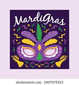 Mardigras Mask and Hat Background