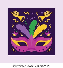 Mardigras Mask and Hat Background