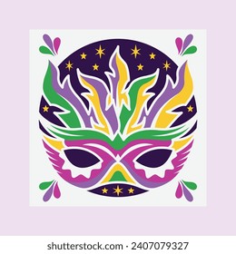 Mardigras Mask and Hat Background