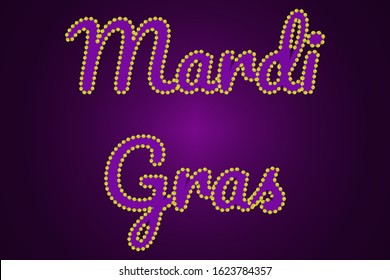 Mardy gras inscription in traditional colors. 