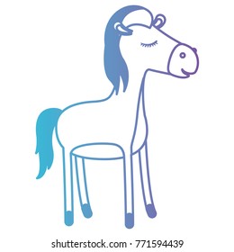 mare cartoon with closed eyes expression in degraded blue to purple color silhouette