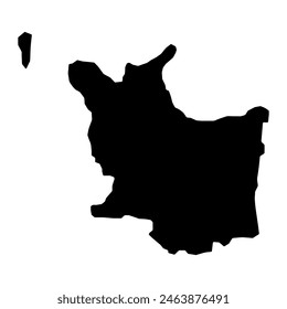 Mare Island map, administrative division of New Caledonia. Vector illustration.