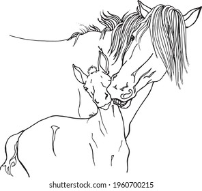 Mare arañando un foso, dibujo vectorial