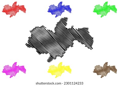 Marechal Floriano municipality (Espírito Santo state, Municipalities of Brazil, Federative Republic of Brazil) map vector illustration, scribble sketch Marechal Floriano map