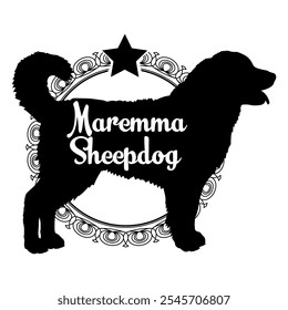 Maremma Sheepdog. dog silhouette, dog, dog breeds,  vector, silhouette, logo design, animal, illustration, icon, sign, black, pet