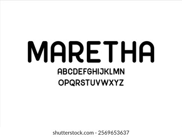 Maretha font for logo and headline. Isolated vector typeset