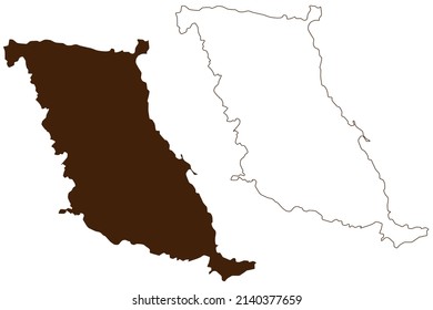 Marettimo island (Italian Republic, Italy, Sicily) map vector illustration, scribble sketch Isola di Marretimu map