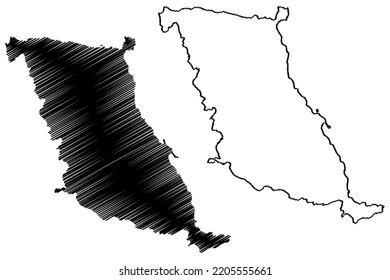 Marettimo island (Italian Republic, Italy, Sicily) map vector illustration, scribble sketch Isola di Marretimu map