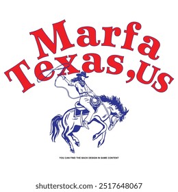 MARFA TEXAS, DESIGN DE CAMISETA FEMININA DOS EUA