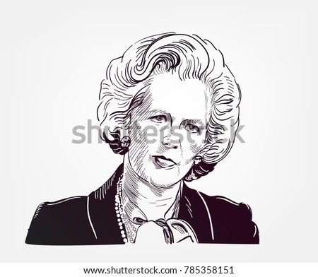 Margaret Thatcher vector sketch illustration